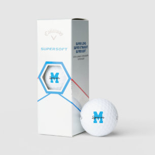 custom blue monogram (mark your golf balls) golf balls