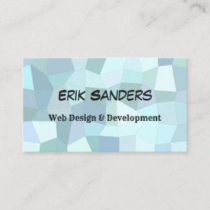 Custom Blue Mosaic Stylish Web Developer Business Card