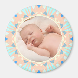 Custom Blue Mother’s Day New Mom Baby Photo Gift Magnet