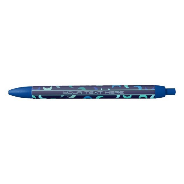Custom Blue New Moon Pattern Pen (Front)
