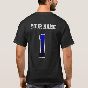 Custom Blue Number 1 Personalized  T-Shirt