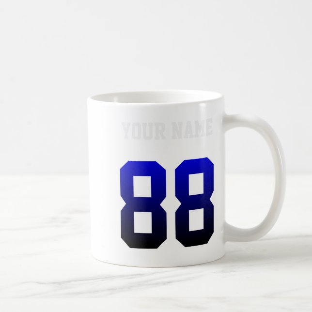 Custom Blue Number 88 Personalized T Shirt  Coffee Mug (Right)