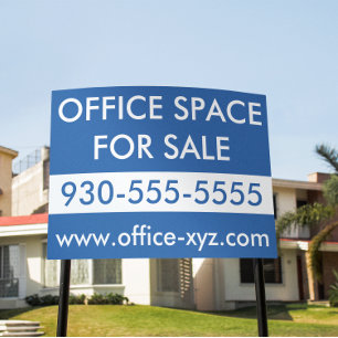 Custom Blue Office for Sale Commercial Real Estate Sign