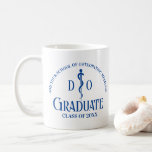 Custom Blue Osteopathic Medical School Graduation Coffee Mug<br><div class="desc">This personalized blue osteopathic medical school graduate mug for a DO or an osteopath doctor features an osteopathic medical caduceus symbol and your college name for the class of 2025. Customize with your graduating year for a great personalized university graduation keepsake gift.</div>
