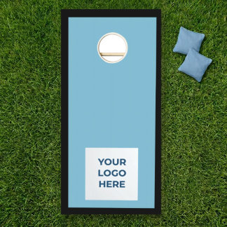 Custom Blue Outlined Cornhole board Set