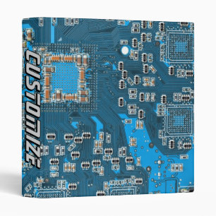 Custom Blue PCB Circuit Board for IT Pros 2 3 Ring Binder