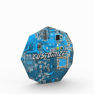 Custom Blue PCB Circuit Board for IT Pros 2 Acrylic Award