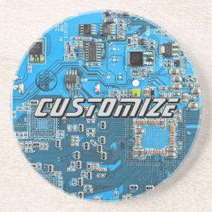 Custom Blue PCB Circuit Board for IT Pros 2 Coaster
