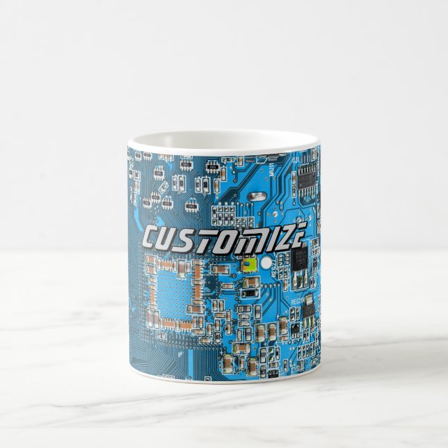 Custom Blue PCB Circuit Board for IT Pros 2 Coffee Mug (Center)