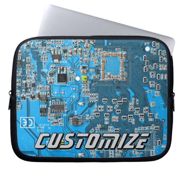 Custom Blue PCB Circuit Board for IT Pros 2 Laptop Sleeve (Front)