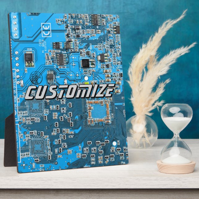 Custom Blue PCB Circuit Board for IT Pros 2 Plaque (Side)