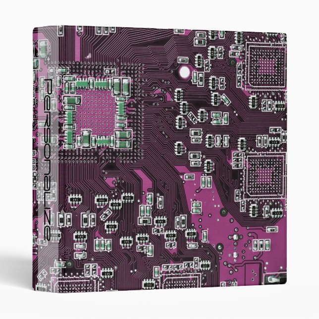Custom Blue PCB Circuit Board for IT Pros 3 Ring Binder (Front/Spine)