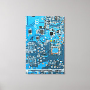 Custom Blue PCB Circuit Board for IT Pros Canvas Print