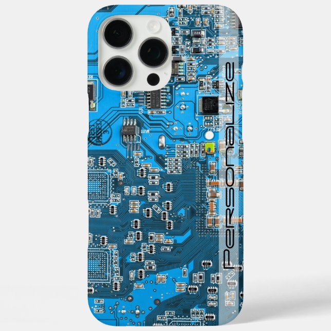 Custom Blue PCB Circuit Board for IT Pros Case-Mate iPhone Case (Back)