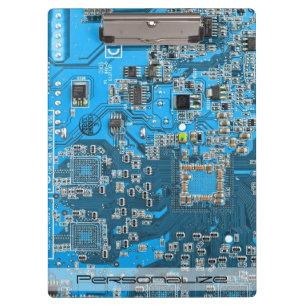 Custom Blue PCB Circuit Board for IT Pros Clipboard