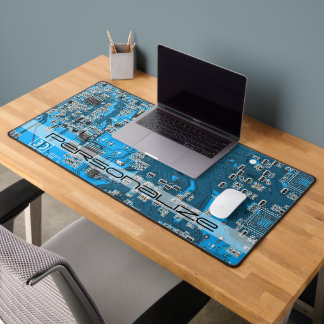 Custom Blue PCB Circuit Board for IT Pros Desk Mat
