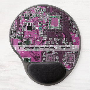 Custom Blue PCB Circuit Board for IT Pros Gel Mouse Pad