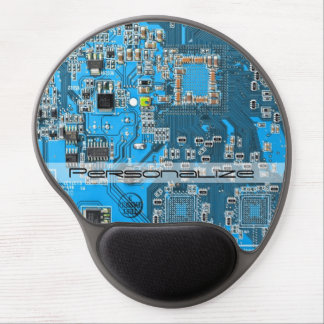 Custom Blue PCB Circuit Board for IT Pros Gel Mouse Pad