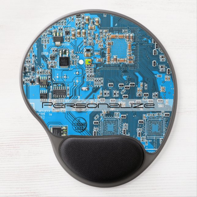 Custom Blue PCB Circuit Board for IT Pros Gel Mouse Pad (Front)