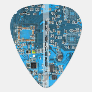 Custom Blue PCB Circuit Board for IT Pros Guitar Pick