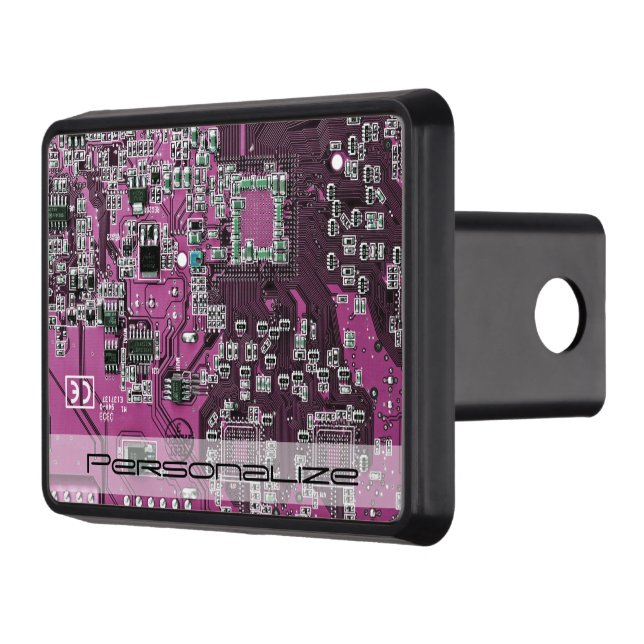 Custom Blue PCB Circuit Board for IT Pros Hitch Cover (Left)