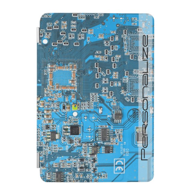 Custom Blue PCB Circuit Board for IT Pros iPad Mini Cover (Front)
