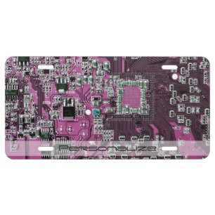 Custom Blue PCB Circuit Board for IT Pros License Plate