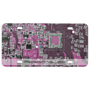 Custom Blue PCB Circuit Board for IT Pros License Plate