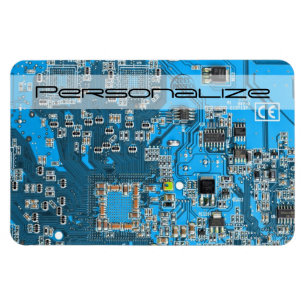 Custom Blue PCB Circuit Board for IT Pros Magnet