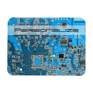 Custom Blue PCB Circuit Board for IT Pros Magnet