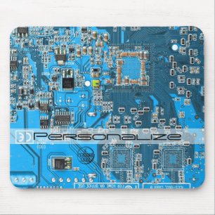 Custom Blue PCB Circuit Board for IT Pros Mouse Pad