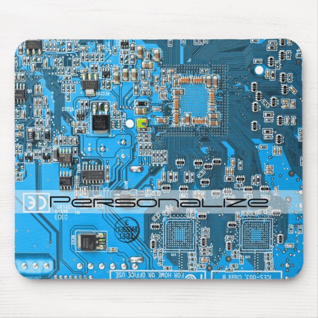 Custom Blue PCB Circuit Board for IT Pros Mouse Pad (Front)