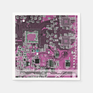 Custom Blue PCB Circuit Board for IT Pros Napkins