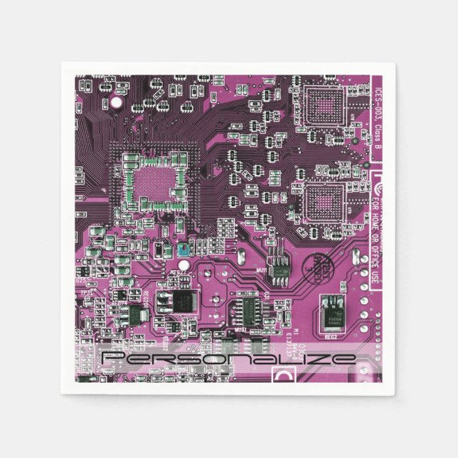 Custom Blue PCB Circuit Board for IT Pros Napkins (Front)