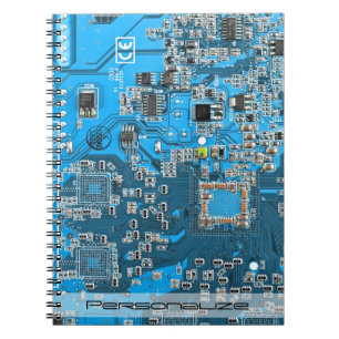 Custom Blue PCB Circuit Board for IT Pros Notebook