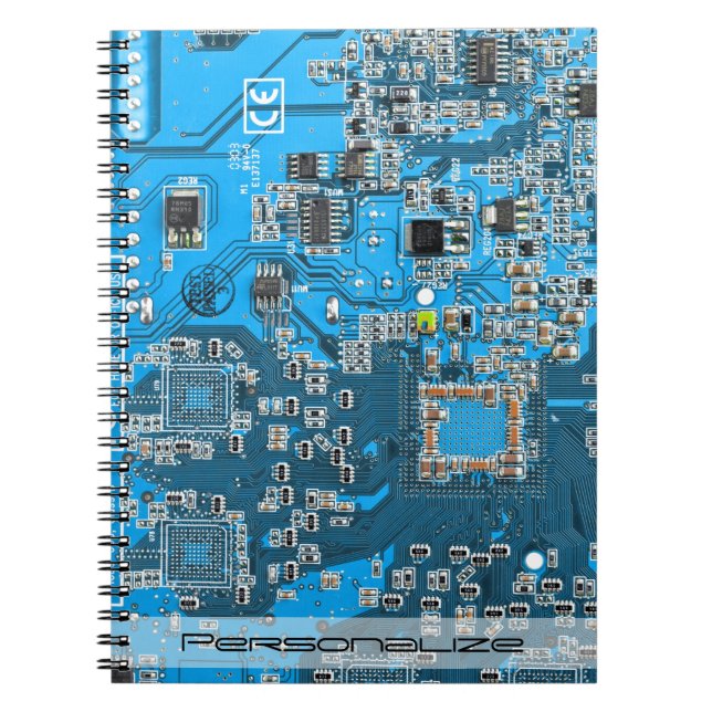 Custom Blue PCB Circuit Board for IT Pros Notebook (Front)