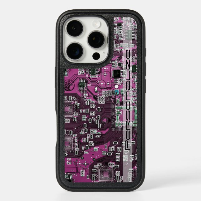 Custom Blue PCB Circuit Board for IT Pros Otterbox iPhone Case (Back)