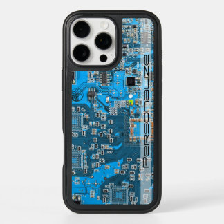 Custom Blue PCB Circuit Board for IT Pros iPhone 16 Pro Max Case