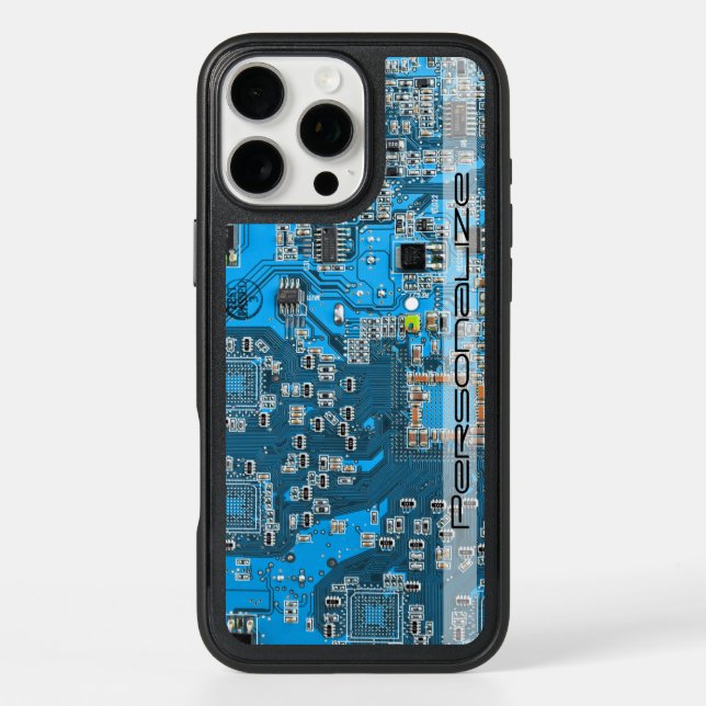 Custom Blue PCB Circuit Board for IT Pros Otterbox iPhone Case (Back)