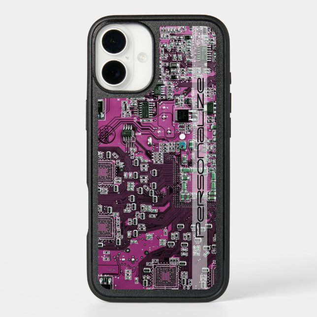 Custom Blue PCB Circuit Board for IT Pros Otterbox iPhone Case (Back)