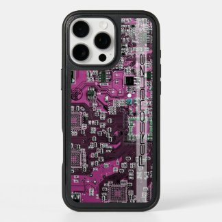 Custom Blue PCB Circuit Board for IT Pros iPhone 16 Pro Max Case