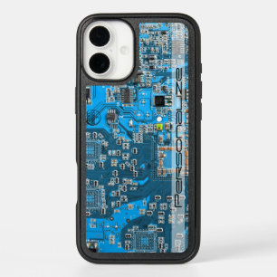 Custom Blue PCB Circuit Board for IT Pros iPhone 16 Plus Case