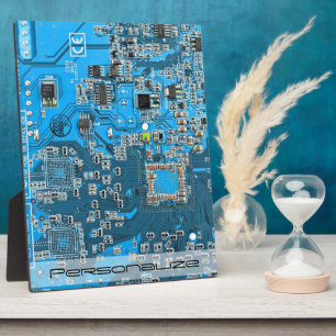 Custom Blue PCB Circuit Board for IT Pros Plaque