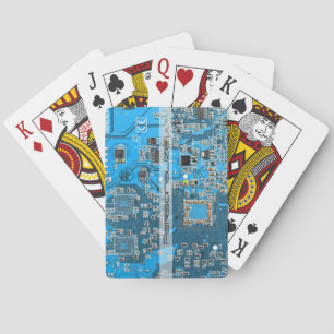 Custom Blue PCB Circuit Board for IT Pros Poker Cards