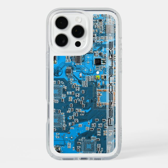 Custom Blue PCB Circuit Board for IT Pros Speck iPhone Case (Front)