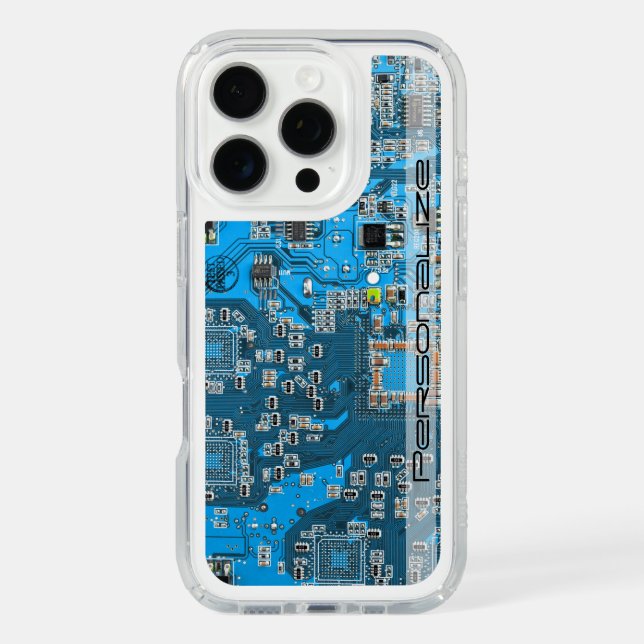 Custom Blue PCB Circuit Board for IT Pros Speck iPhone Case (Front)