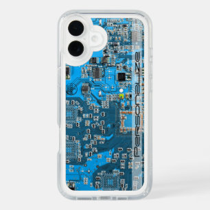Custom Blue PCB Circuit Board for IT Pros iPhone 16 Plus Case