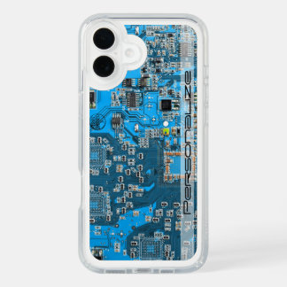 Custom Blue PCB Circuit Board for IT Pros iPhone 16 Plus Case