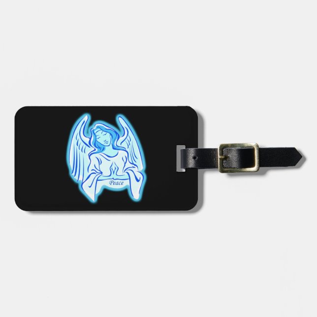 Custom Blue Peace Angel Luggage Tag (Front Horizontal)