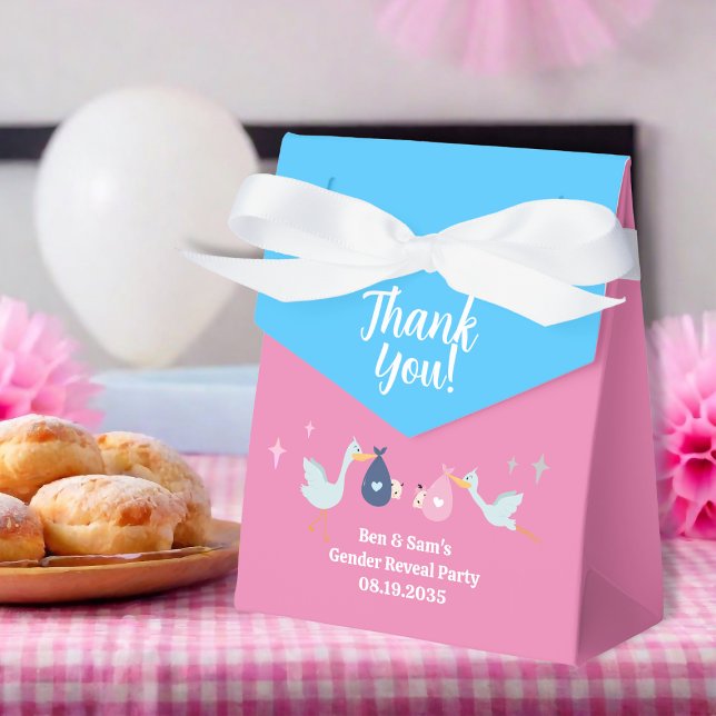 Custom Blue Pink Gender Reveal Party Thank You Favor Boxes (Custom Blue Pink Gender Reveal Party Thank You Favor Boxes
)